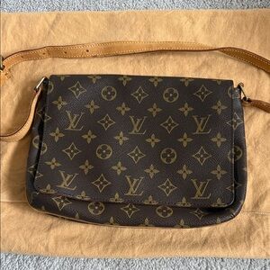 Louis Vuitton Brown and Tan Monogram Shoulder Bag - Tango Musette